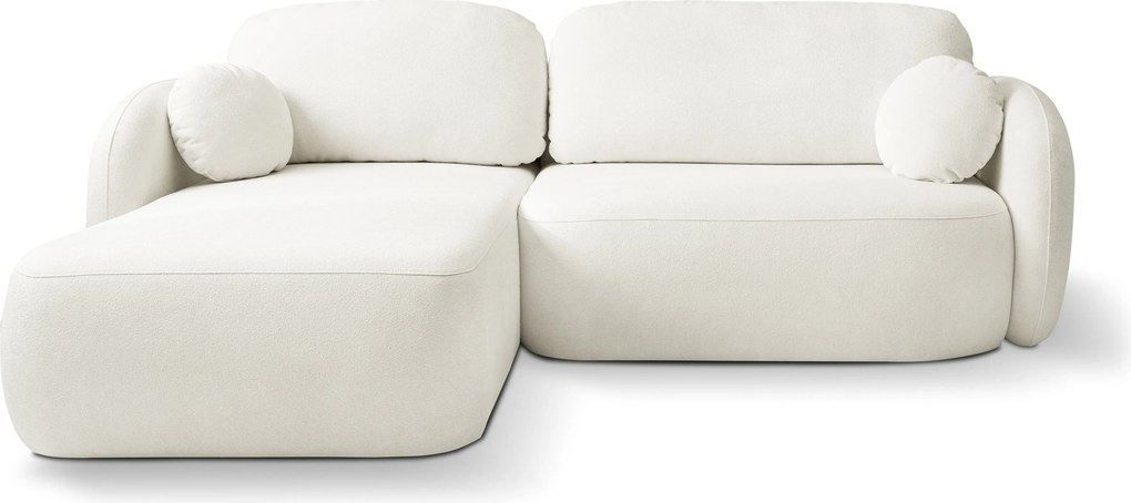 Masseno Narożnik AMICO z funkcją spania i pojemnikiem na pościel Narozniki L, Rozkładana sofa - Kremowy, SICURO 60