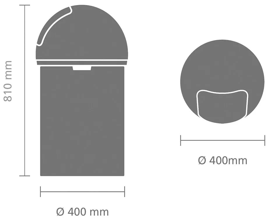 Stalowy kosz na śmieci w kolorze matowego srebra 60 l Push Bin – Brabantia