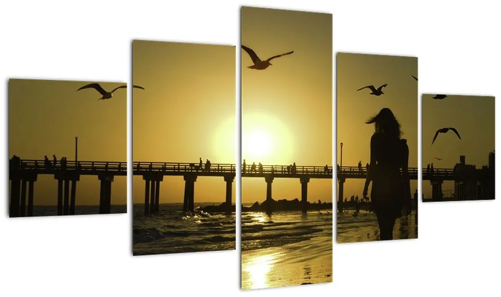 Obraz - Spacer po plaży (125x70 cm)