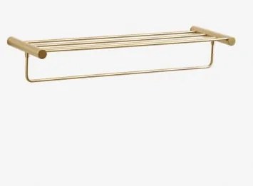 Wieszak Ścienny Na Ręczniki Do Łazienki Z Półką Ze Stali Nierdzewnej Devon Złoto - Sklum