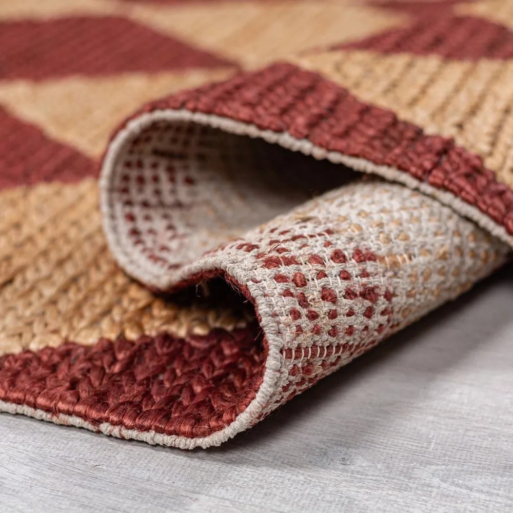 Dywan z mieszanki juty tkany ręcznie w kolorze terakoty 160x230 cm Effie Diamond – Flair Rugs