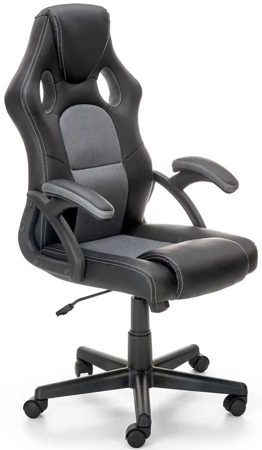 Fotel obrotowy gamingowy czarny + popiel M1-N65