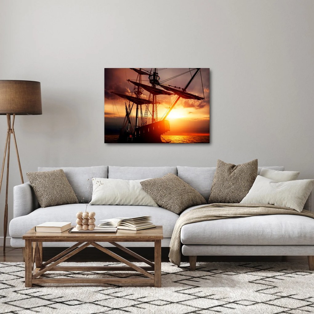 Obraz - Starożytny statek piracki (70x50 cm)