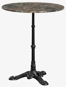 Okrągły Stolik Barowy Ø60cm Z Naturalnego Kamienia Azteca Zielony Marmur Forest - Czarny - Sklum