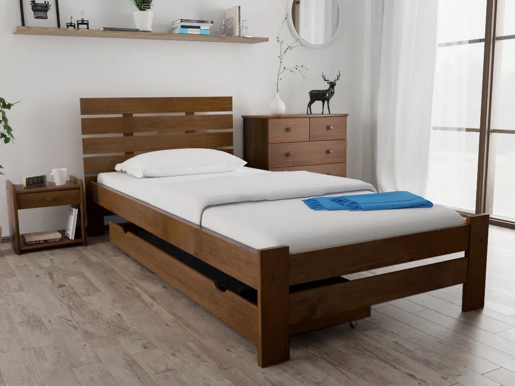 Łóżko PARIS podwyższone 80 x 200 cm, dąb Materac: Materac Sommera 18 cm