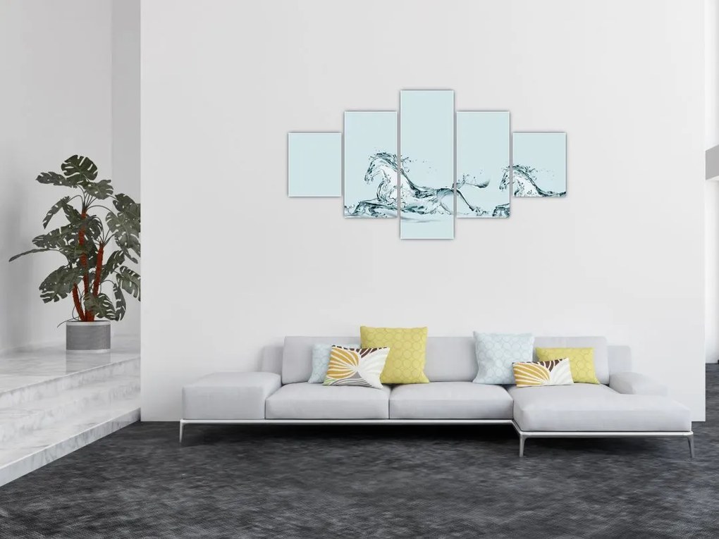 Obraz - Konie z kropli wody (125x70 cm)