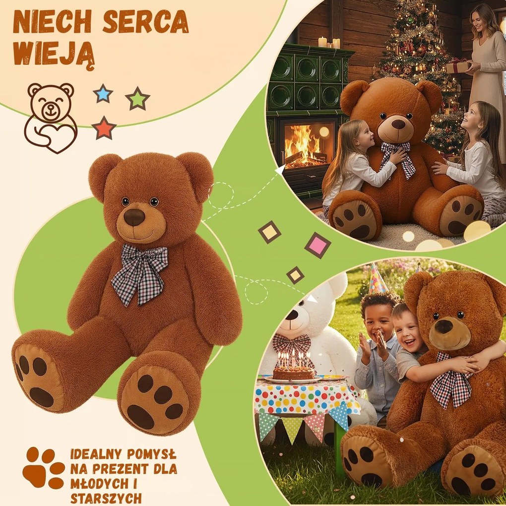 Duży pluszowy miś BENY, 100cm, brązowa Monzana