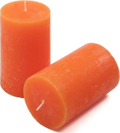Rustykalne pomarańczowe świece słupkowe 6,8x11,5 cm, 6 szt.