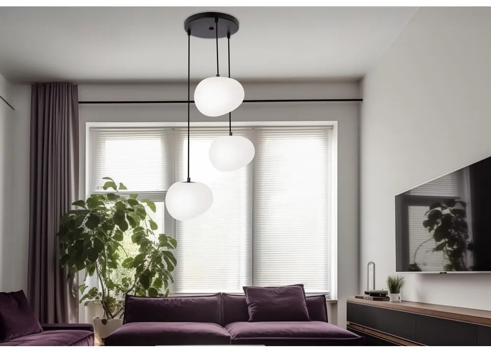 Czarno-biała lampa wisząca ø 42 cm Stones – Candellux Lighting