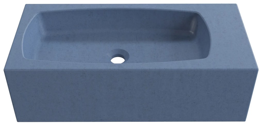 Zestaw umywalka betonowa prostokątna bez otworu na baterię 65 x 30 cm z półką ZALM i konsola