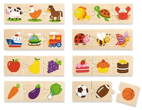 Drewniane puzzle logiczne viga toys 24 elementy