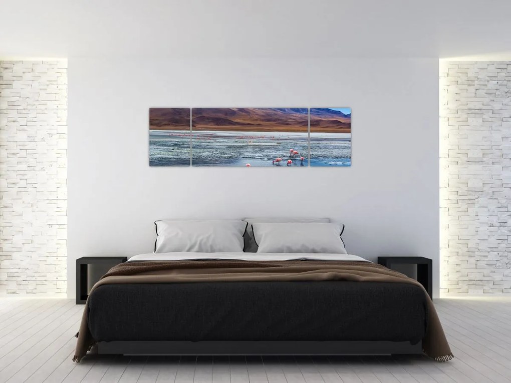 Obraz - Flamingi (170x50 cm)