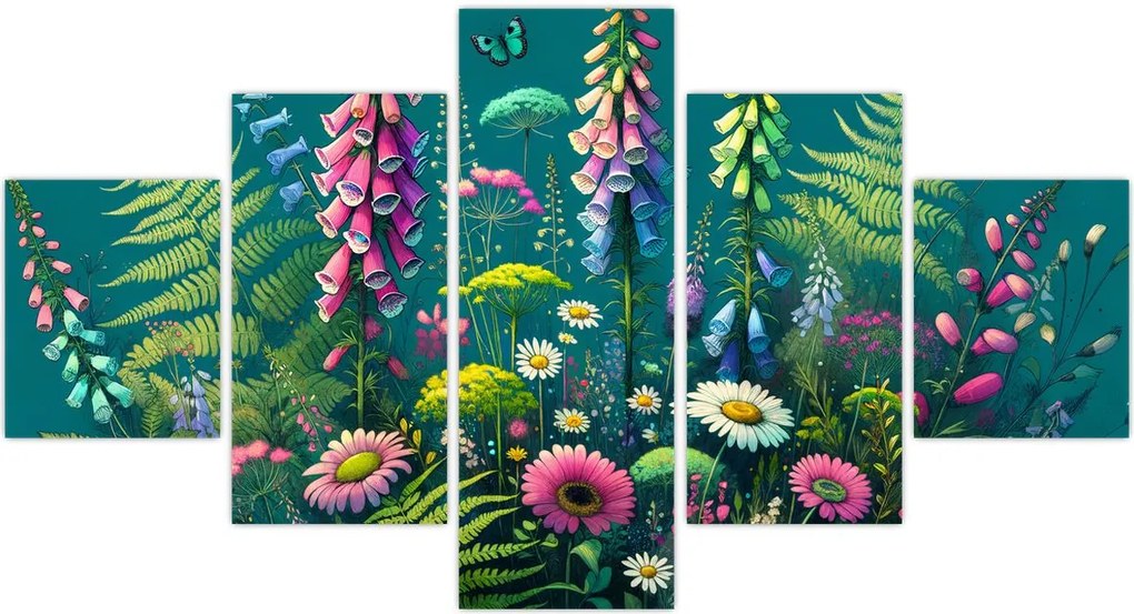 Obraz - Kwiaty łąkowe (125x70 cm)