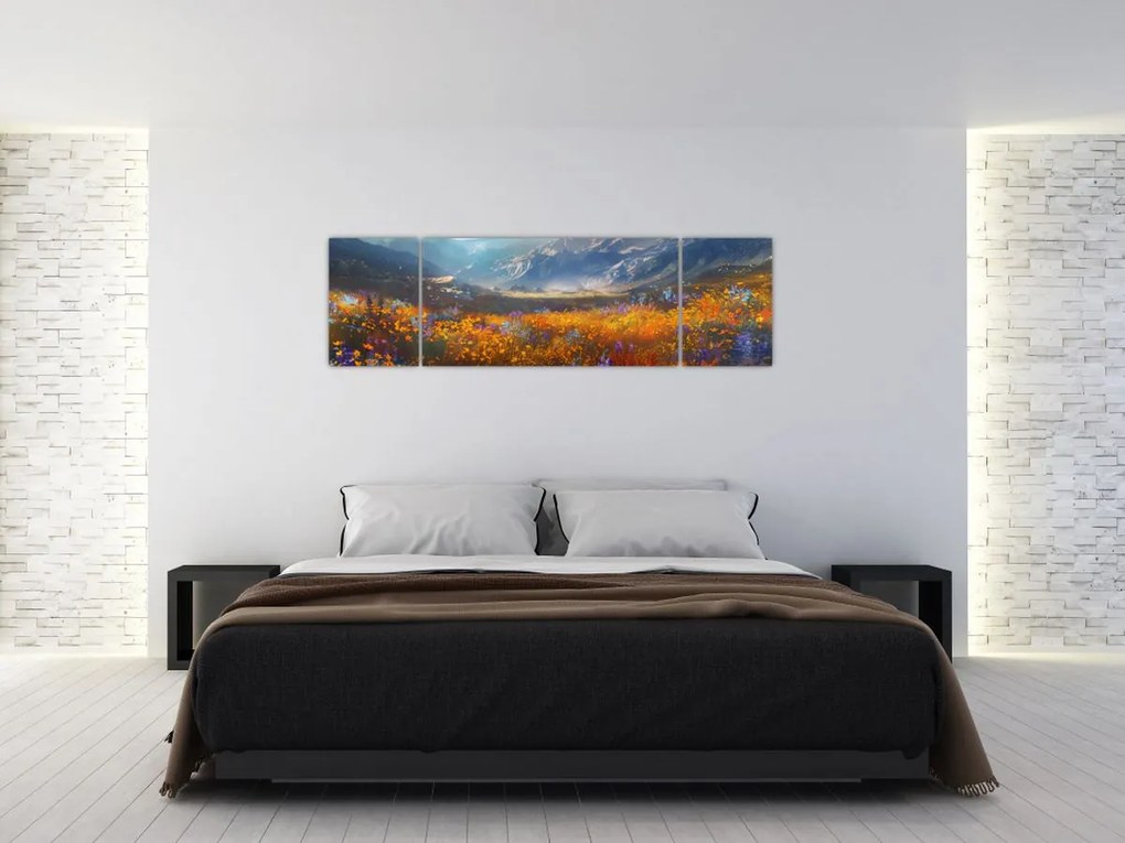Obraz - Malowany górski krajobraz II. (170x50 cm)