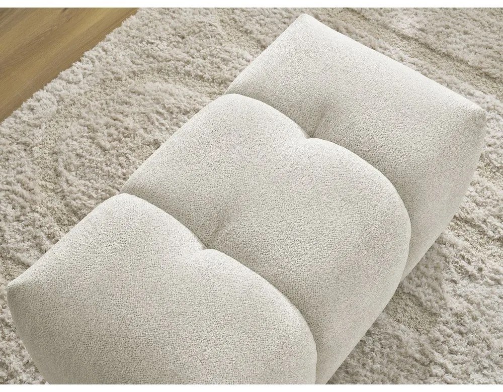 Biały podnóżek z tkaniny szenilowej Roxelane – Bobochic Paris