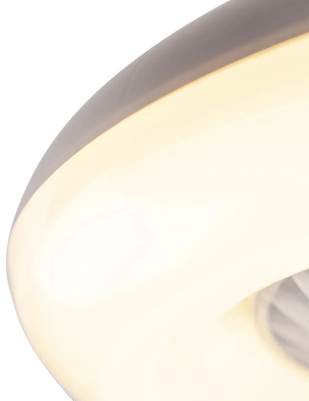 Biały Wentylator sufitowy z lampą 55,5 cm zLED, ściemnialny, zpilotem - ClimaDesignerski Oswietlenie wewnetrzne