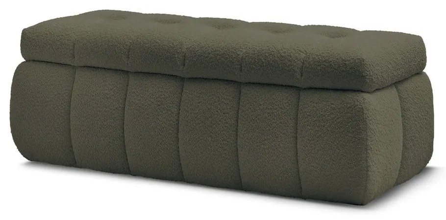 Zielona ławka z materiału bouclé Mont Blanc – Bobochic Paris