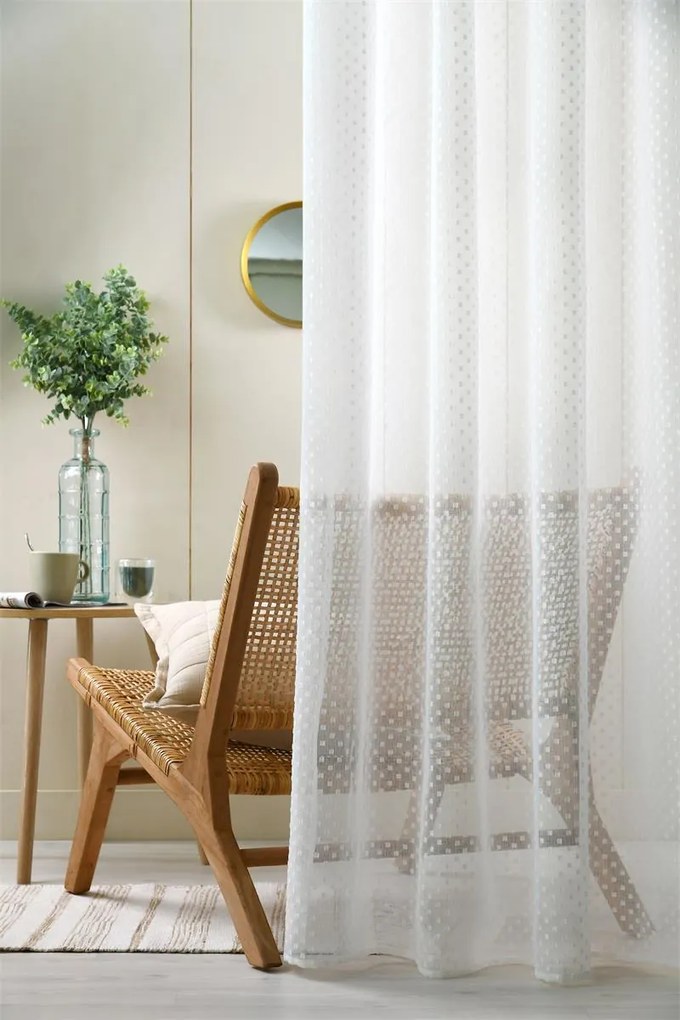 Biała, transparentna firana, 135 x 260 cm