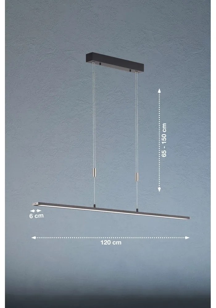 Czarna lampa wisząca LED ze ściemniaczem Metz TW – Fischer & Honsel