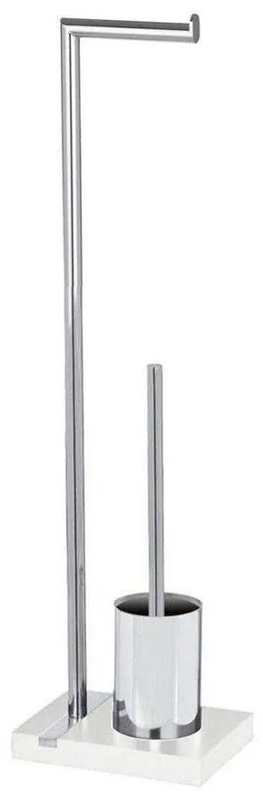 Stojak na papier toaletowy i szczotkę do WC, NOBLE WHITE - 2 w 1, WENKO