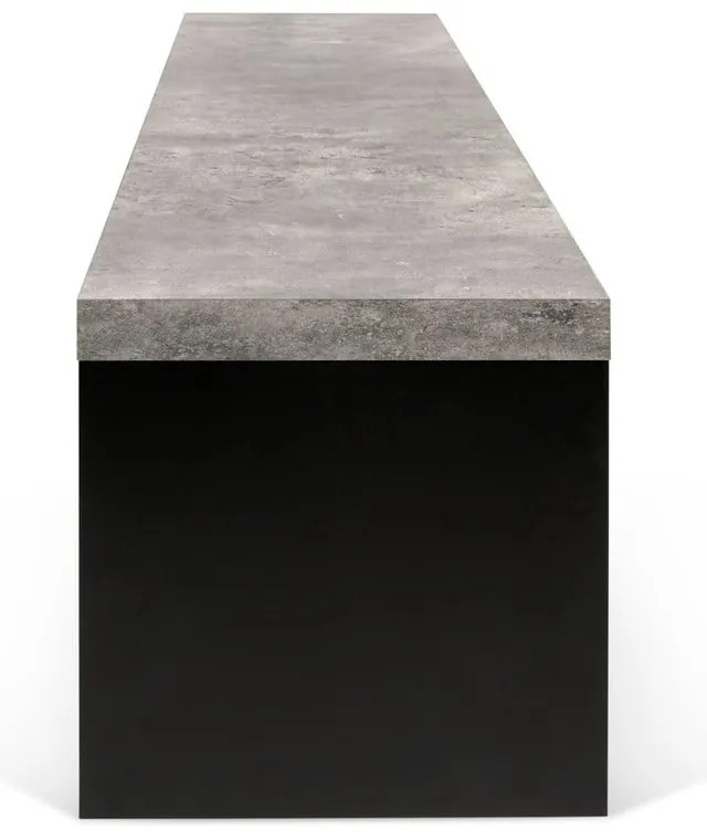Czarno-szara ławka z dekorem betonu TemaHome Detroit, 140x43 cm