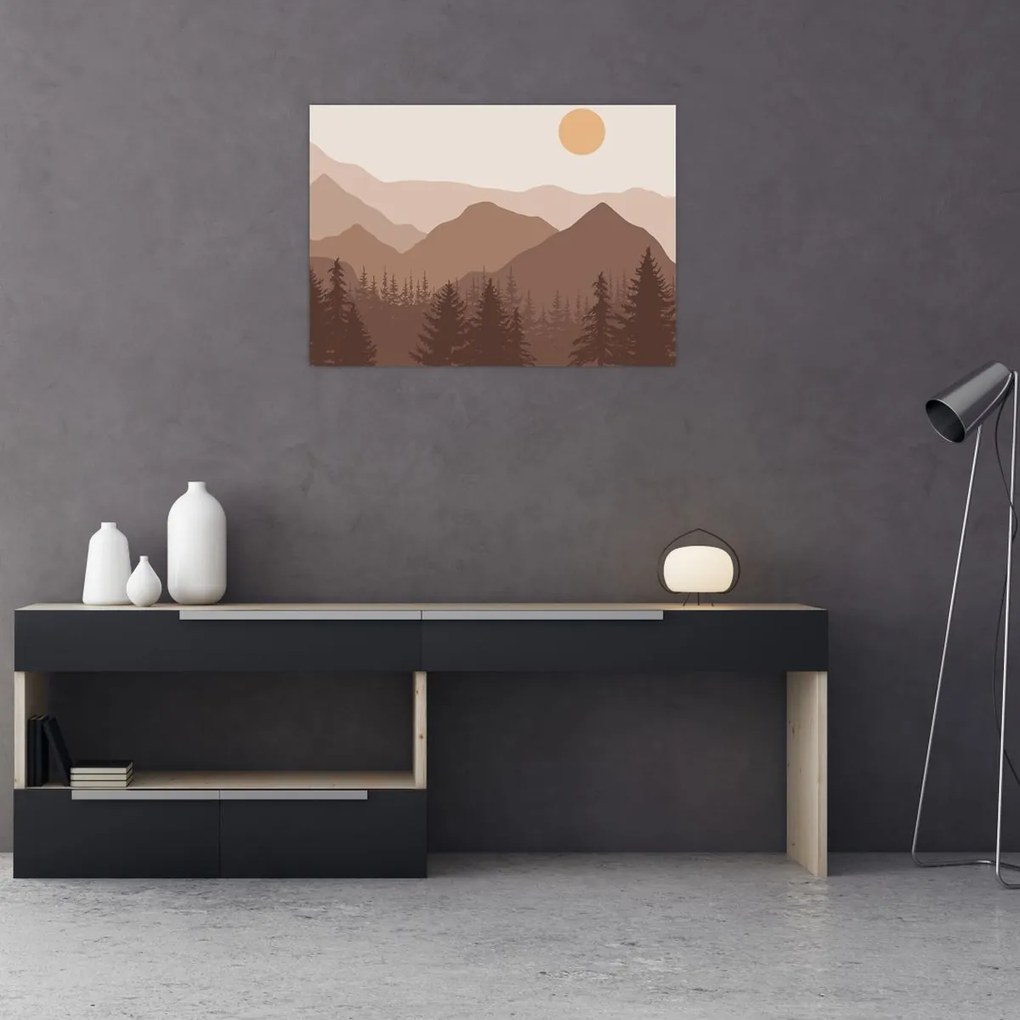 Obraz na szkle - Góry Brunatne N⁰1 (70x50 cm)