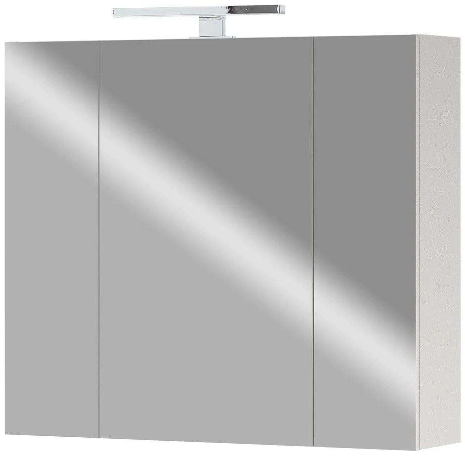 Szarobeżowa szafka łazienkowa z lustrem 76x71 cm – Germania