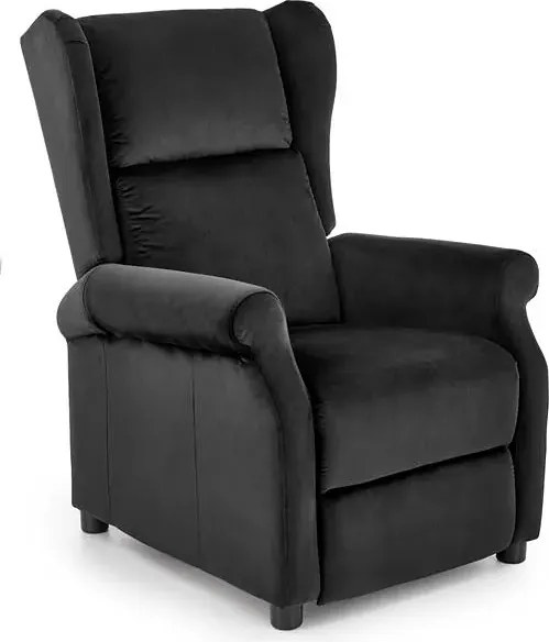 Czarny rozkładany fotel uszak T2-D27