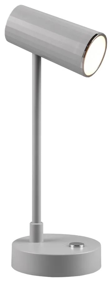Jasnoszara lampa stołowa LED ze ściemniaczem (wys. 28 cm) Lenny – Trio