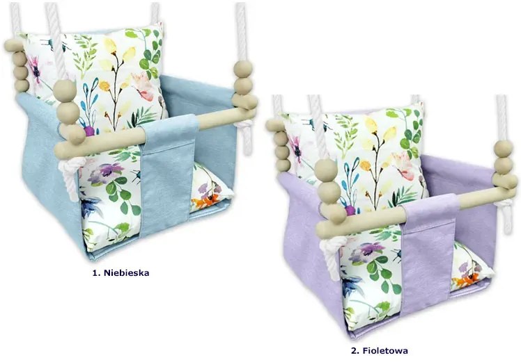 Niebieska kubełkowa huśtawka dziecięca N3-P19