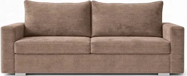 Sofa z Funkcją Spania DRAVOS Ciemnobeżowa Sztruksowa Japandi