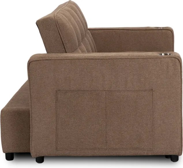 Fotel do Spania ASTER Rozkładany Amerykanka Brązowy Nowoczesny