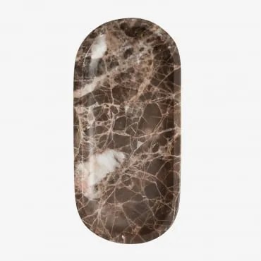 Dekoracyjna Taca Z Naturalnego Kamienia Ceranova Brązowy Marmur Emperador & ↔︎ 25 Cm - Sklum