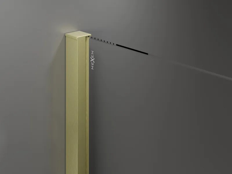 Mexen Velar ścianka prysznicowa rozsuwana Walk-in 80 x 200 cm, szron 8 mm, złota szczotkowana - 871-080-000-33-55