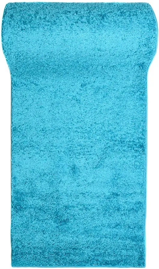 Turkusowy chodnik typu shaggy na metry N6-K20