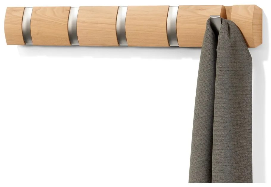 Wieszak ścienny z drewna topolowego Flip – Umbra