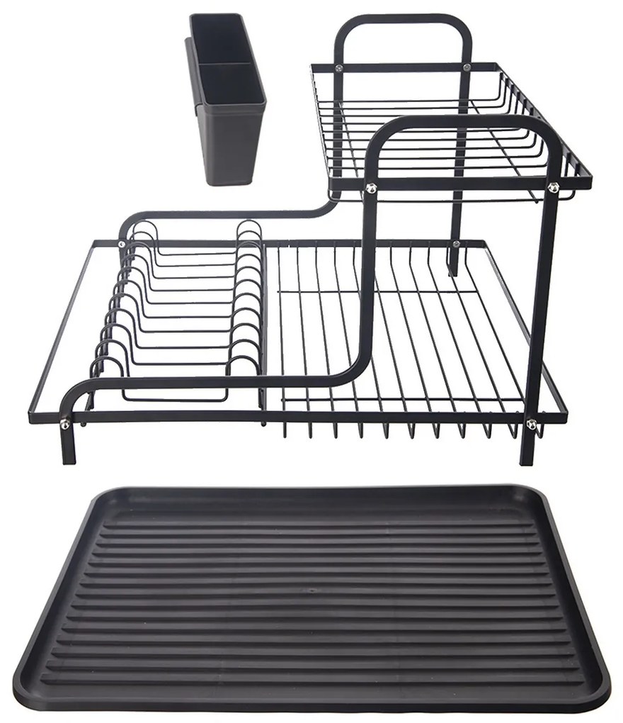 Orion Drutowany ociekacz z tacą Radka, 2 poziomy,42,5 x 32 x 29 cm