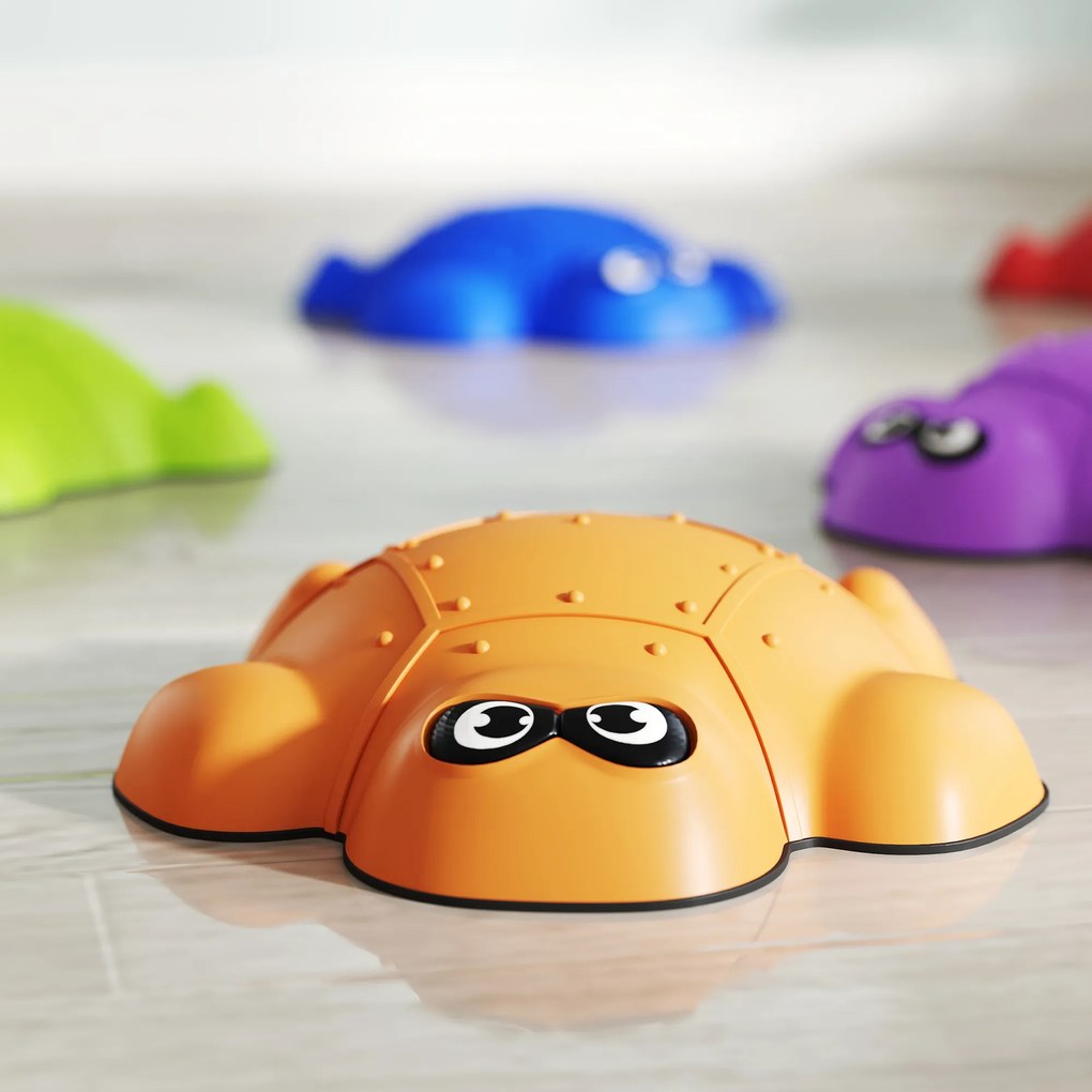 AIYAPLAY Zestaw 9 Kamieni do Balansowania w Kształcie Żółwia, 3-8 Lat, Plastik, Kolorowe