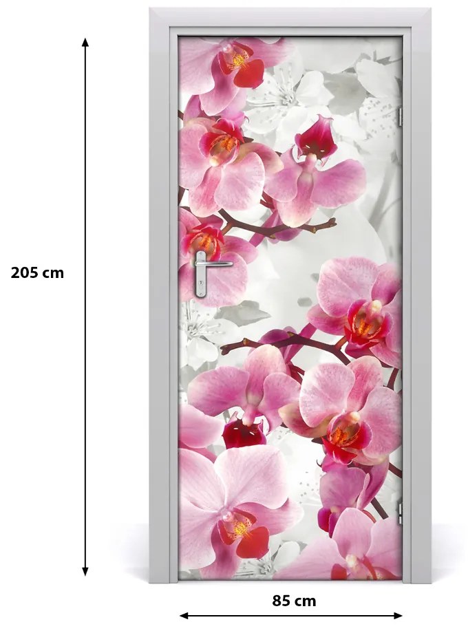 Okleina Naklejka fototapeta na drzwi Różowa orchidea