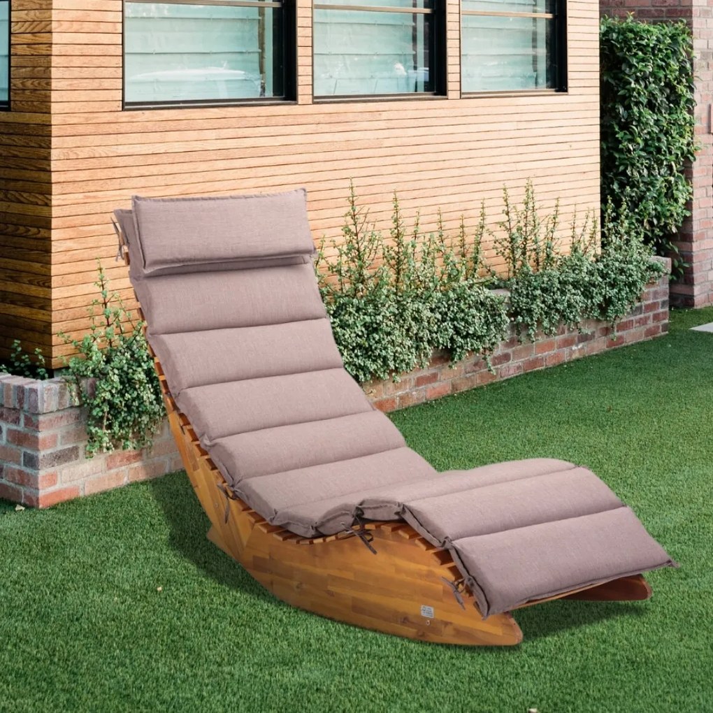 Leżak bujany BALI, 155x60x93cm, naturalny brąz Casaria