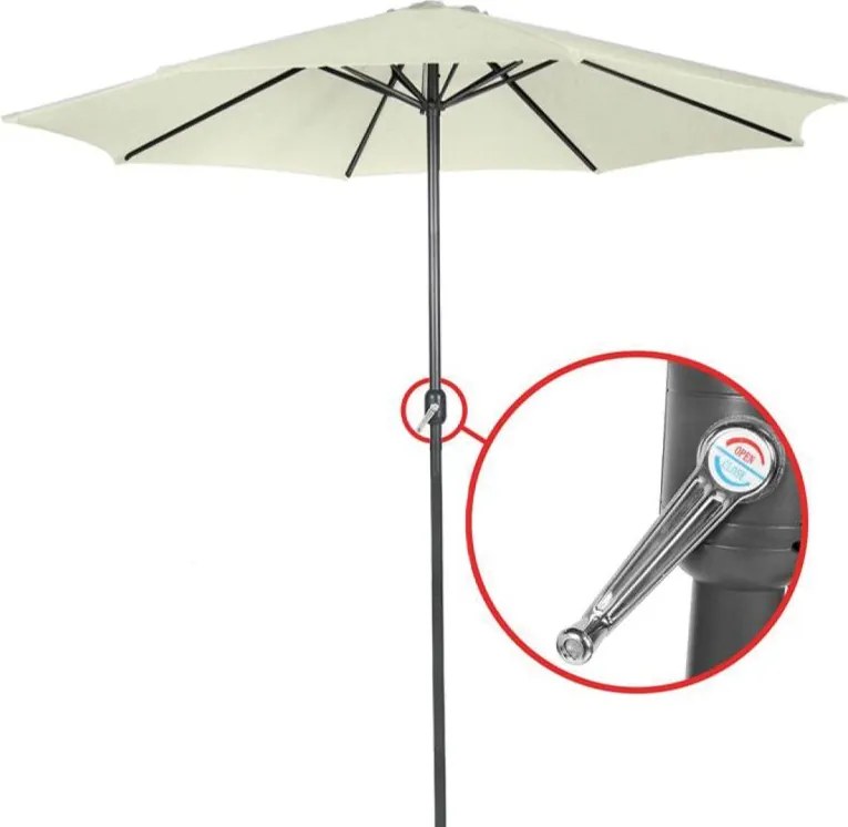 MIADOMODO Parasol z rączką 250 cm, kremowy