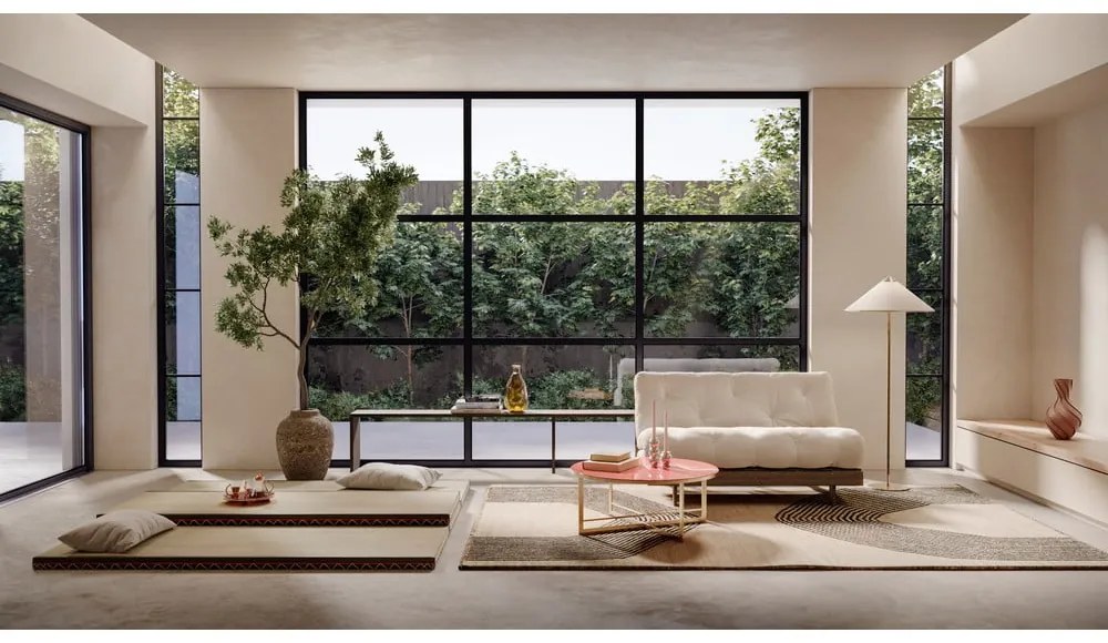 Szarobeżowa lniana rozkładana sofa 160 cm Roots Carob – Karup Design