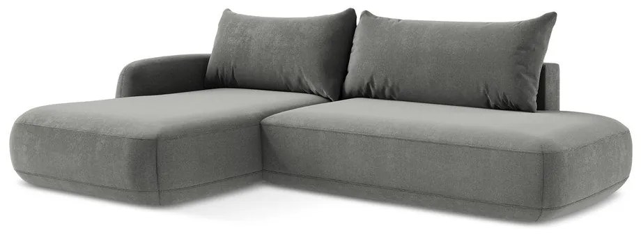 Szary rozkładany narożnik (lewostronny/z szezlongiem) Hale – Makamii