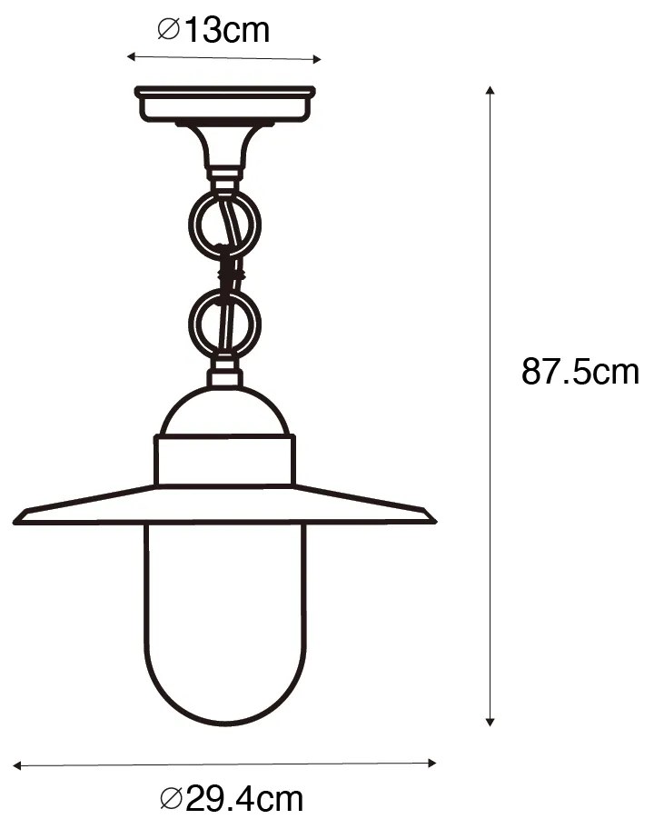 Zewnetrzna Rustykalna lampa wisząca zewnętrzna antyczne złoto IP44 - KansasWiejski/ Rustykalny / Vintage Oswietlenie zewnetrzne