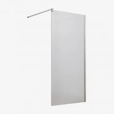 Stała Ścianka Prysznicowa Z Hartowanego Szkła 8 Mm I Aluminium Bristol Transparent & 90 X 195 Cm & Szczotkowana Szarość - Sklum