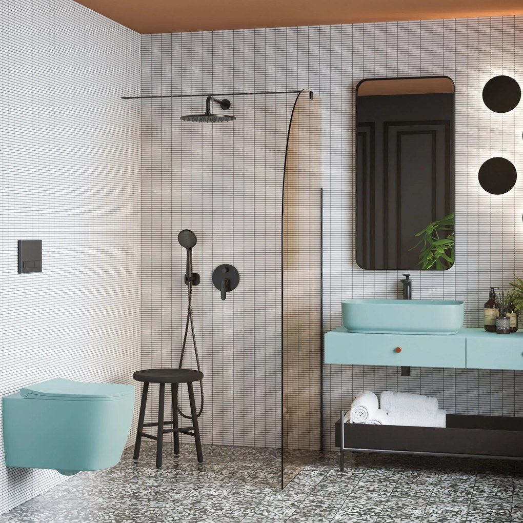 Ścianka prysznicowa WALK IN FIX brązowa półokrągła 8 mm MOLIS NATURE brown moon MASSI | różne rozmiary : Kolor profili kabiny - złoty szczotkowany, Szerokość ścianki - 110 cm , Typ montażu - WALK in FIX (Do ściany)