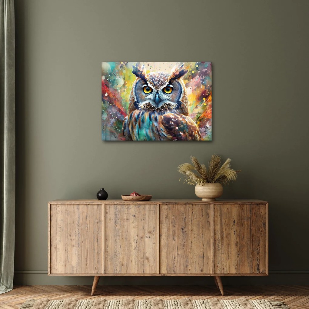 Obraz - Malowanie sowy (70x50 cm)