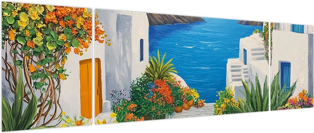 Obraz - Grecka uliczka (170x50 cm)