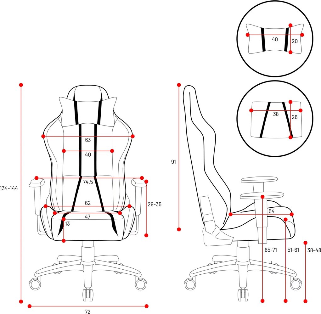 Fotel gamingowy Diablo X-One 2.0 King Size czarno-czerwony