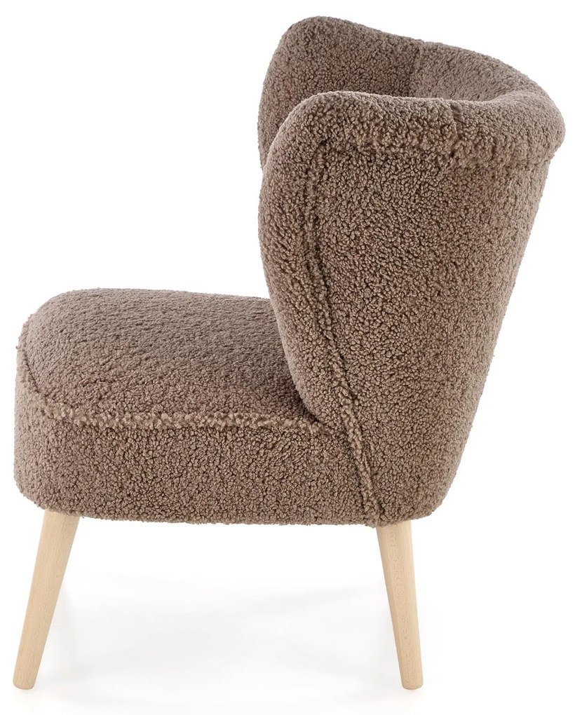 MOCCA fotel wypoczynkowy, c.brązowy SVEN TEDDY nowoczesny boho drewno